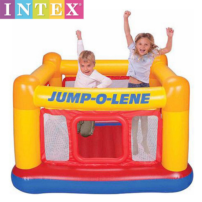 INTEX square baby bouncing pool Inflatable jumping fun Ocean ball pool Children's inflatable toy trampoline