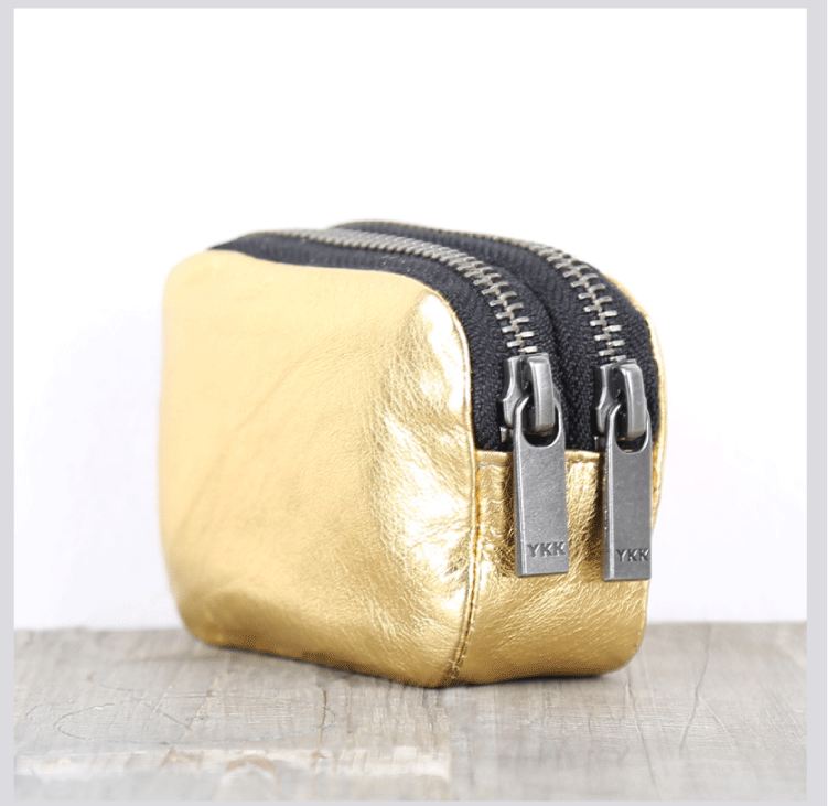 Túi da handmade handmade túi vàng da bò túi da lưu trữ mini túi nam và nữ mẫu đôi - Ví tiền ví đựng tiền
