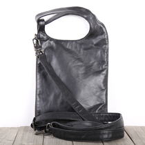  Original design handmade cowhide leather bag one shoulder oblique cross handbag casual leather bag men and women couples
