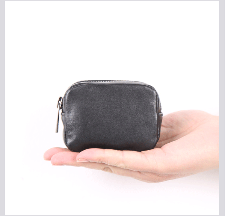 Da bò handmade ví tiền xu thẻ gói túi dữ liệu cáp dữ liệu đồ lặt vặt mini túi lưu trữ - Ví tiền ví cầm tay lv