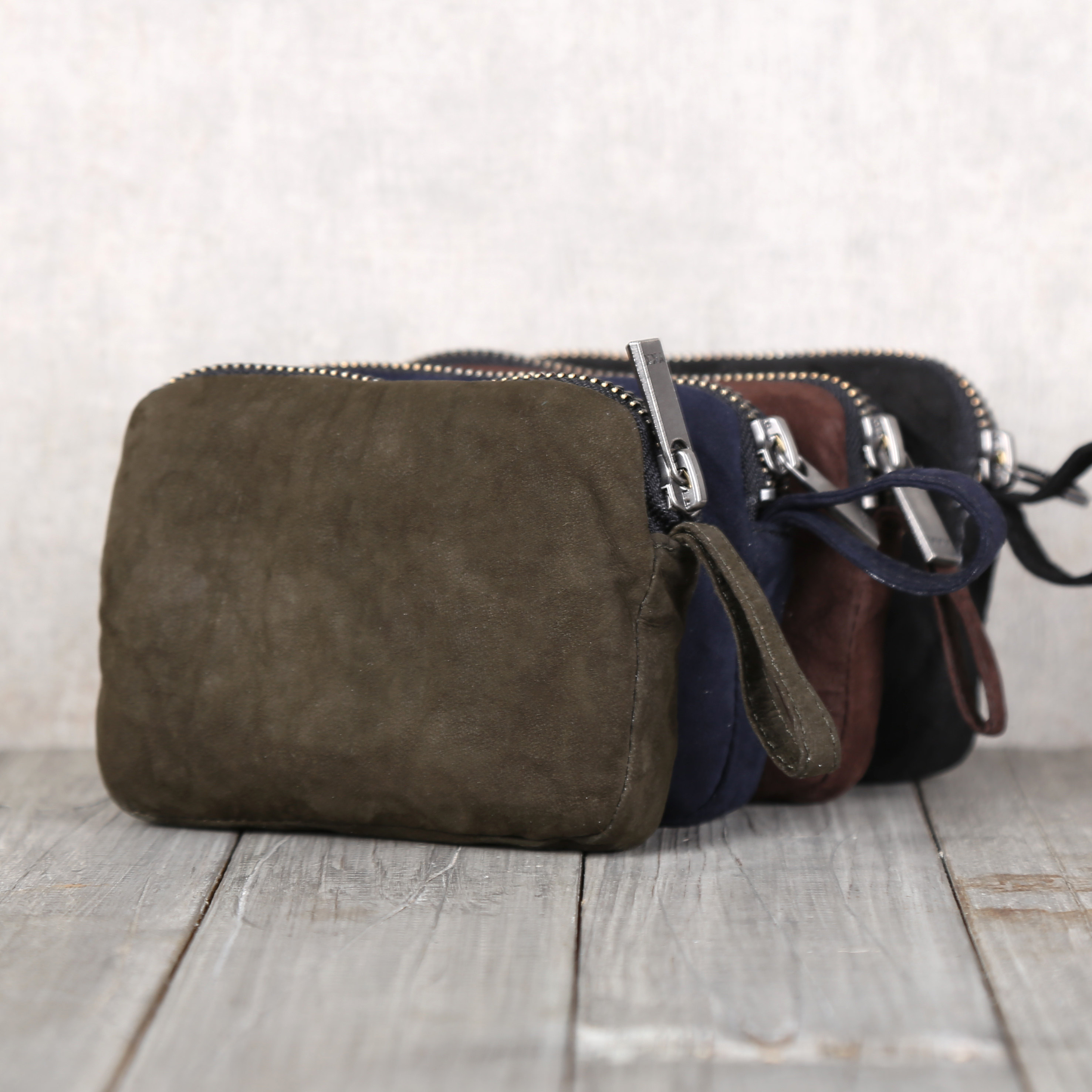 Ultra thin suede Sheep leather Zero wallet Key Pack Leather Accommodating Bag Sheep Leather Short Clip Handmade