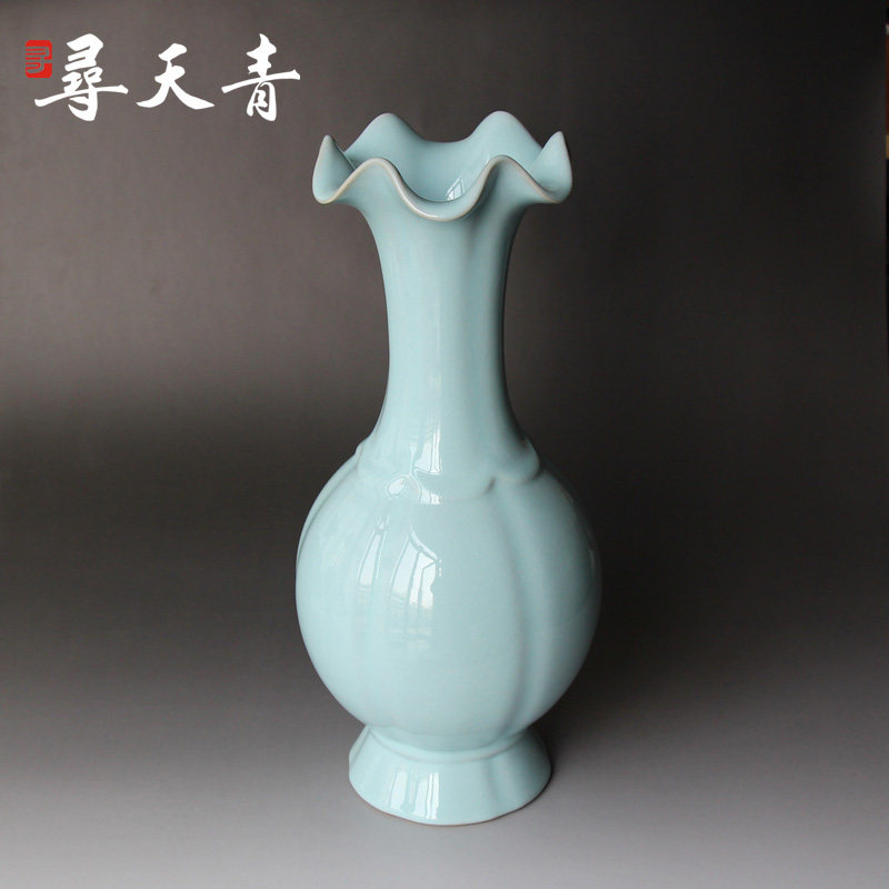 汝州寻天青汝瓷汝窑花瓶梅瓶摆件居家装饰青瓷宋瓷-淘宝Taobao | 天猫Tmall