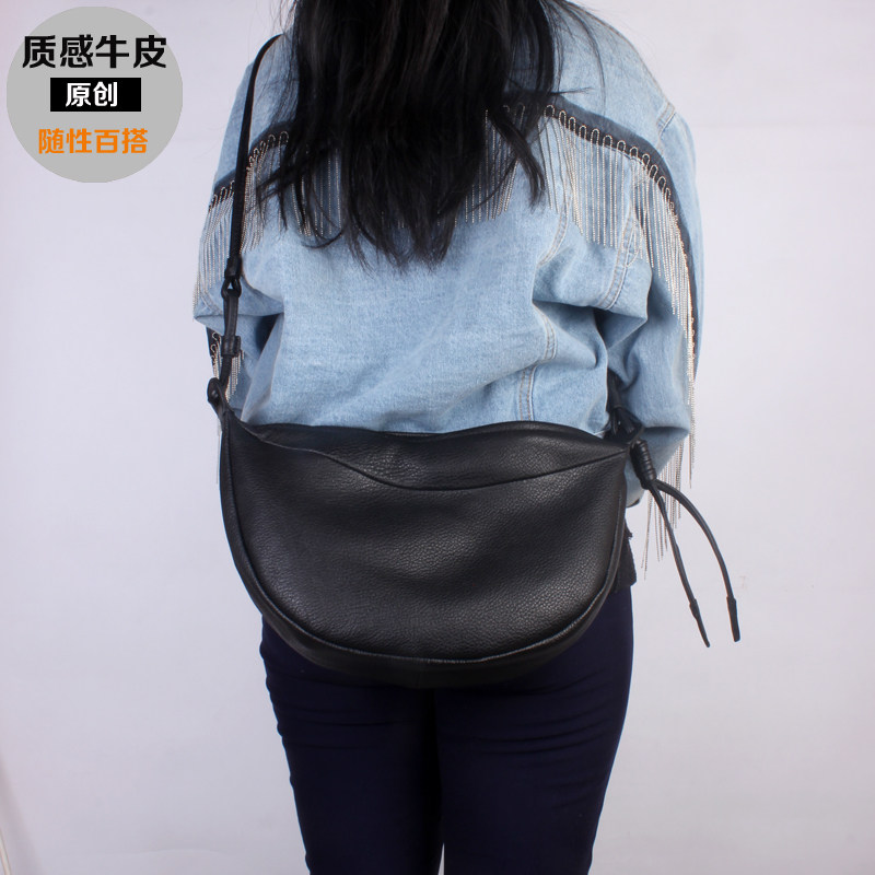 2022 Bag Lady Skew Satchel Bag Soft Leather Single Shoulder With Sex 100 Hitch-Style Chest Bag Handmade Cow Leather Dumplings