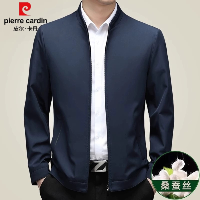 Pierre Cardin Business Executive Jacket Men's Short Style 2026 New Spring and Autumn Middle-Aged Dad Casual Stand-Up Collar Thin Coat Pierre Cardin Business Executive Jacket Men's Short Style 2026 New Spring and Autumn Middle-Aged Dad Casual Stand-Up Collar Thin Coat