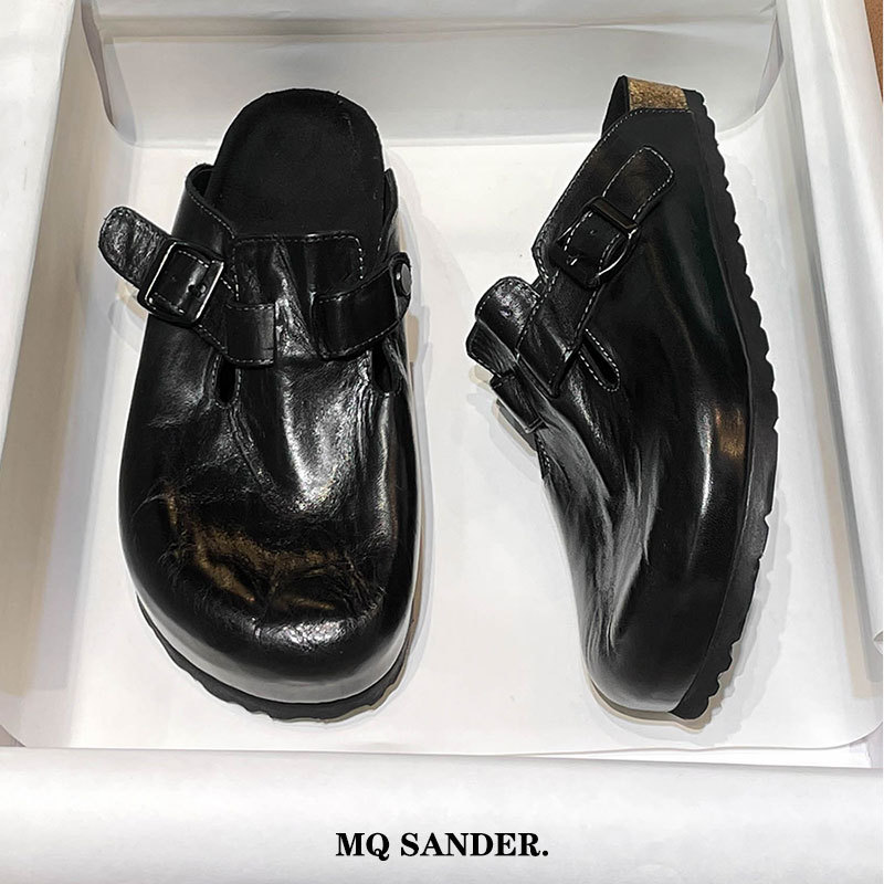 Washed Horse Leather Birkenstock-Style Clogs for Men, Half-Slip-On, Outdoor Wear, 2026 New Shoes, Summer Non-Slip Thick-Soled Beach Sandals Washed Horse Leather Birkenstock-Style Clogs for Men, Half-Slip-On, Outdoor Wear, 2026 New Shoes, Summer Non-Slip Thick-Soled Beach Sandals