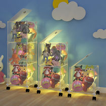 Cloth Puppet Shelf Shelf Mobile Snack Shelf Multilayer storage rack Home Childrens bookshelf Toy Puppet collection