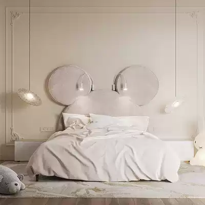 Mickey cloth bed cloth bed Nordic light luxury bed American bed cloth bed fabric children small family net red bed cloth bed