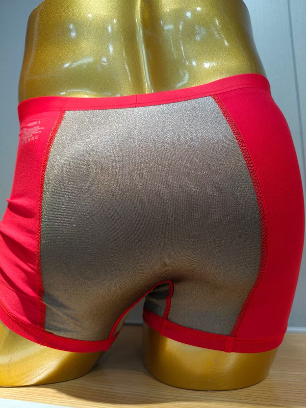 Men's Boxer Briefs with Full Silver Fiber in the Front and Back, Breathable and Seamless, Youth Shorts