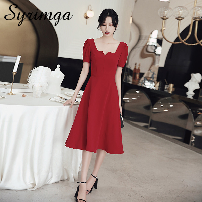 Evening dress, red short Qimen Hong Cha tea Evening dress, red short Qimen Hong Cha tea
