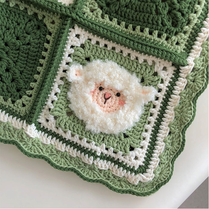 What does Pippi Liu do today DIY hand woven blanket CUTE Sheep Baa Baa blanket material package wool knitting