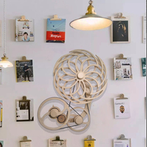 Light luxury porch corridor aisle decoration dynamic wood carving simple light luxury modern hanging decoration living room stairs high-grade