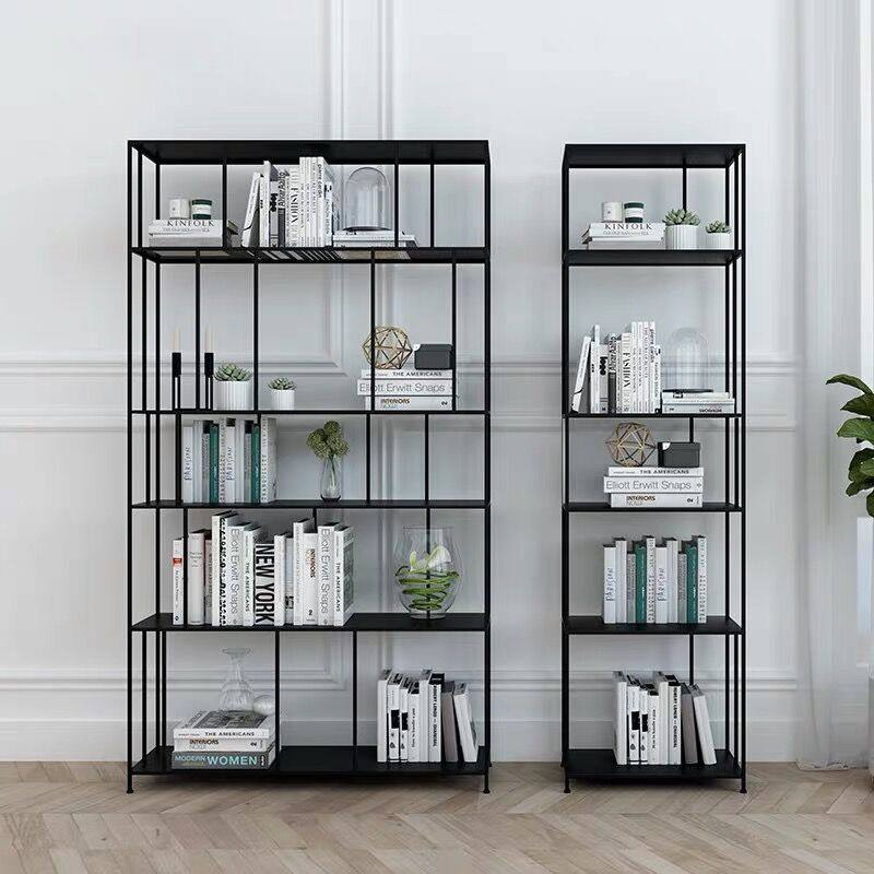 Nordic Iron Art Bookshelves Landing Simple Dining Room Office Living Room Office Shelf Modern Industrial Wind Partition Show Shelf