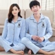 Thời trang Hàn Quốc cặp đôi đồ ngủ mùa thu và mùa đông cotton dài tay ngọt ngào dễ thương phim hoạt hình nam và nữ dịch vụ nhà phù hợp với bông