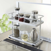 Japan Home Kitchen Shelving Seasoned Pint Bottle Shelf Case White Little Fresh