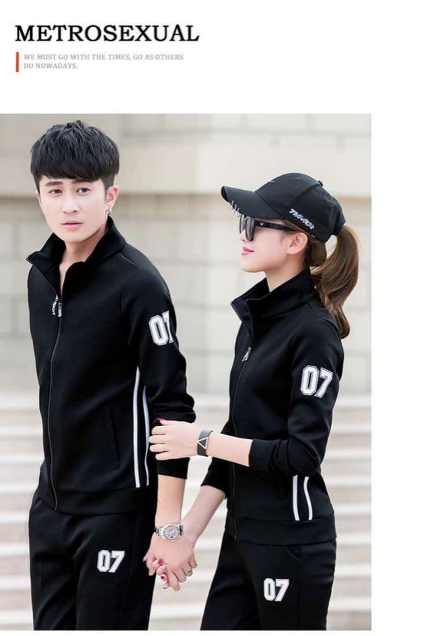 Bộ đồ thể thao cho nam và nữ mùa xuân và mùa thu - Thể thao sau bộ gió adidas