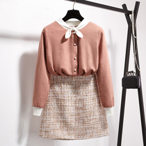 Counter 2019 autumn new bow knitted cardigan women short small fresh pink slim sweater long sleeve jacket