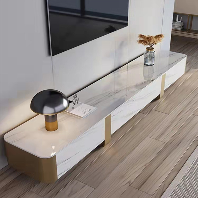 Light luxury slate TV cabinet Italian modern minimalist living room coffee table combination designer background wall floor cabinet floor cabinet