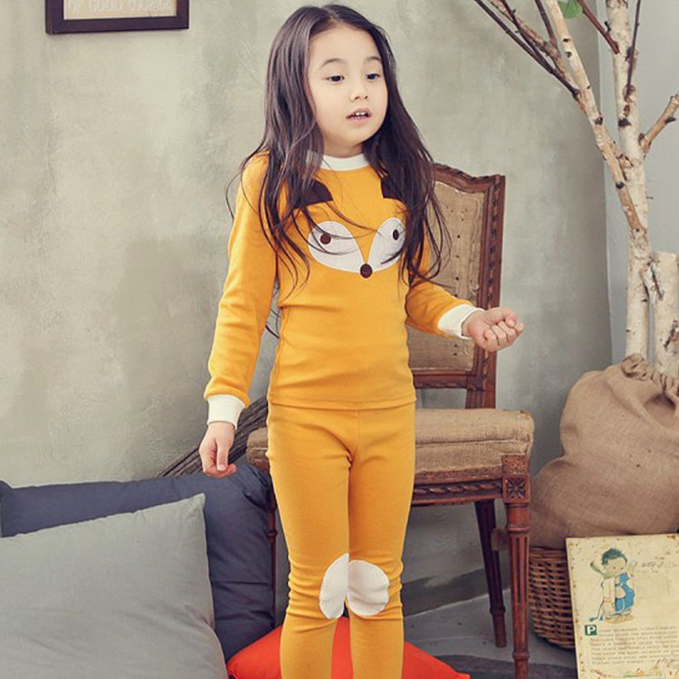 Childrens bộ đồ lót cotton mùa thu / mùa đông cô gái mùa thu quần quần áo mùa thu cậu bé pajama bông áo len bé nhà quần áo bông.