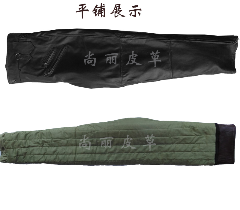 Quần da bò lớp da cao cấp cho nam mùa đông trung niên cao eo cotton Quần nam có thể tháo rời lót da quần baggy nam