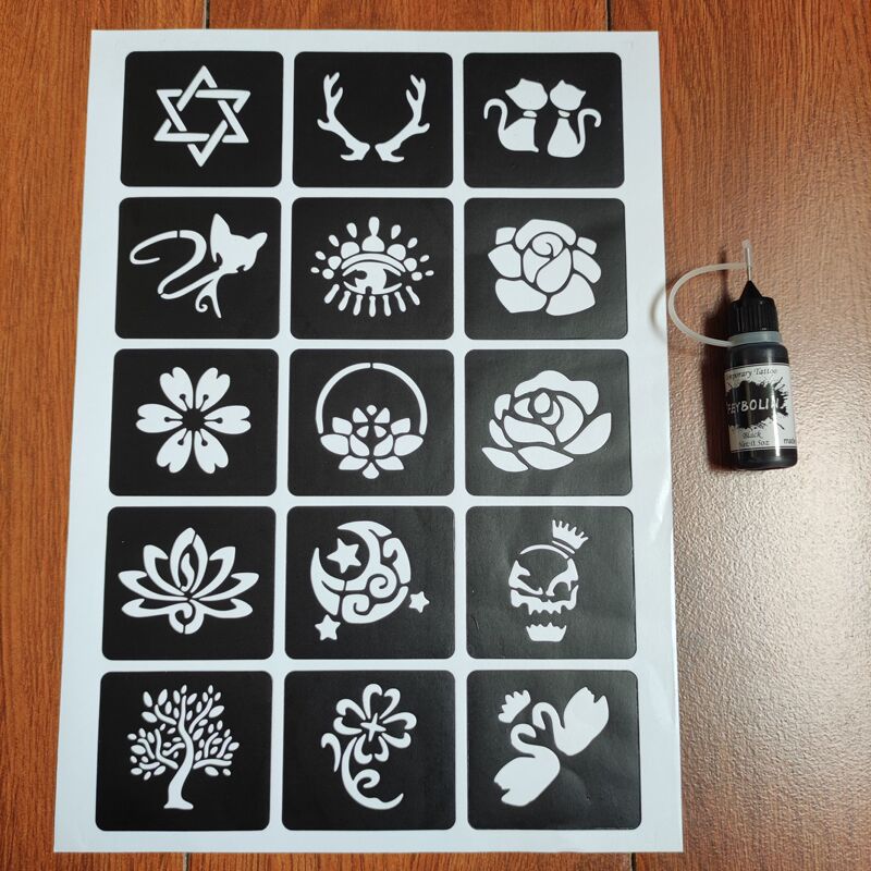 Henna Tattoo Hollow-Out Korean Semi-Permanent Tattoo Embroidery Spray Stencil for Men and Women Temporary Fake Tattoo Juice Paste Henna Tattoo Hollow-Out Korean Semi-Permanent Tattoo Embroidery Spray Stencil for Men and Women Temporary Fake Tattoo Juice Paste