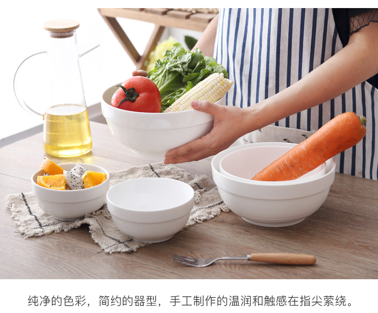 Khách sạn Western Nhà hàng Khách sạn Bộ đồ ăn bằng gốm Khách sạn Bát cơm trắng dày Bát nhỏ Bát cơm Bát súp Bát mì lớn bộ chén đĩa