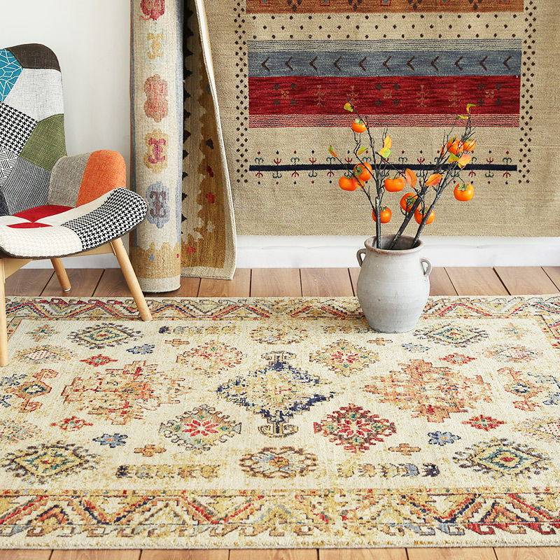 Looking for imported from India blended wool antique carpet American retro bohemian ethnic style bedroom living room