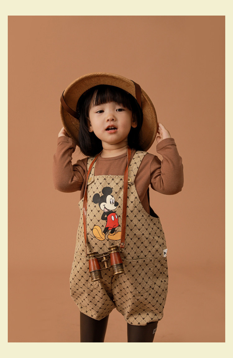 Дисней, детский ретро износостойкий комбинезон, повседневные брюки, штаны, Дисней Микки Маус, в корейском стиле yoehyaul/幼悠 