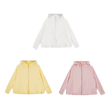 Цветная летняя милая легкая и тонкая дышащая одежда для защиты от солнца с капюшоном, куртка для отдыха