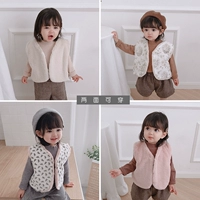 Candy Grandpa Girls Fall Winter 2018 Lông cừu thoải mái Áo vest dày cho bé Cả hai bên Áo khoác cardigan quần áo trẻ em đẹp