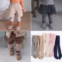 Youyou girls baby coral velvet comfortable stretch leggings socks thickened velvet warm pantyhose