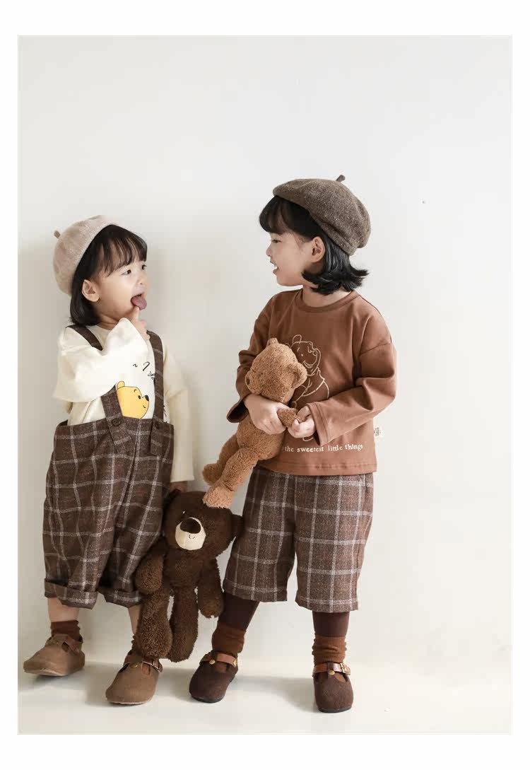 Детский осенний комбинезон, штаны, ретро комплект, бретели, в британском стиле, стиль     