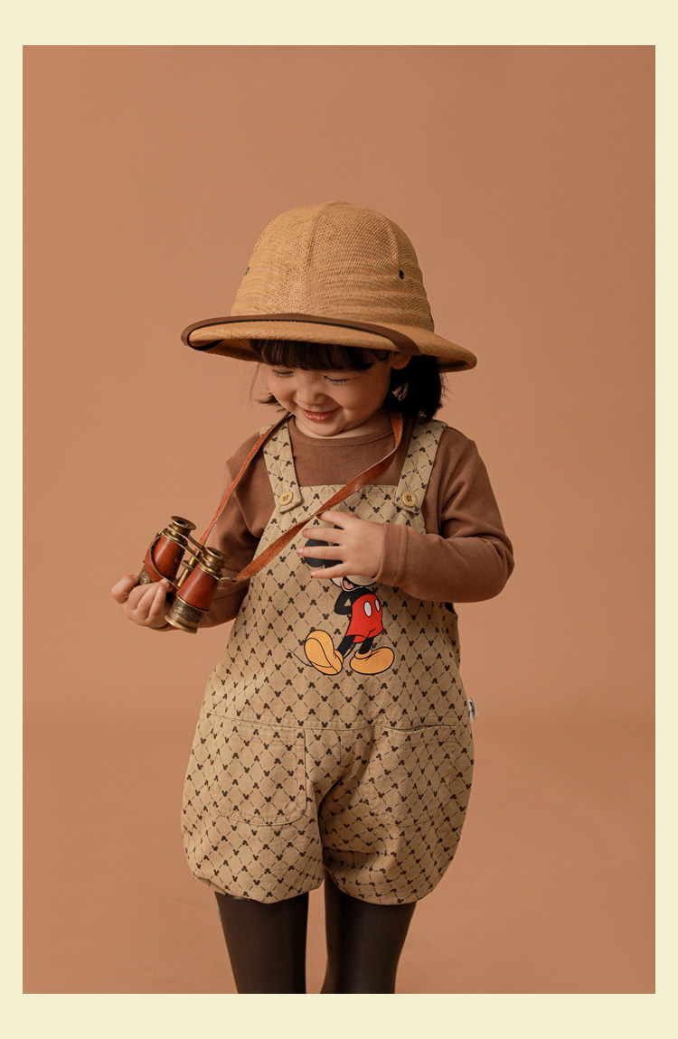 Дисней, детский ретро износостойкий комбинезон, повседневные брюки, штаны, Дисней Микки Маус, в корейском стиле yoehyaul/幼悠 