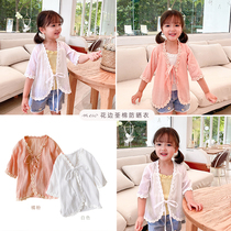 Young children sunscreen clothes girls long sleeves jacket thin and breathable baby loose blouses new foreign air summer clothes