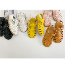 Young Yo-yo Children Romana Wind Sandals Summer New Fashion Princess Shoes Baotou Soft Bottom Magic Sticker Beach Shoes
