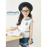 Летняя детская военно-морская освежающая футболка, платье без рукавов без рукавов, комплект