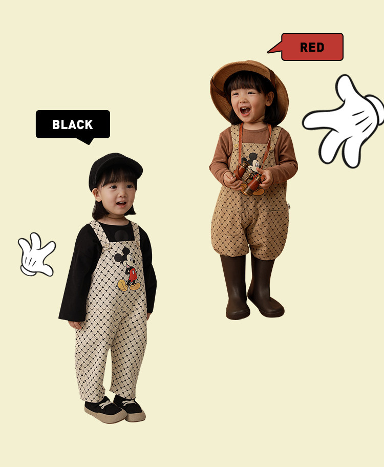 Дисней, детский ретро износостойкий комбинезон, повседневные брюки, штаны, Дисней Микки Маус, в корейском стиле yoehyaul/幼悠 