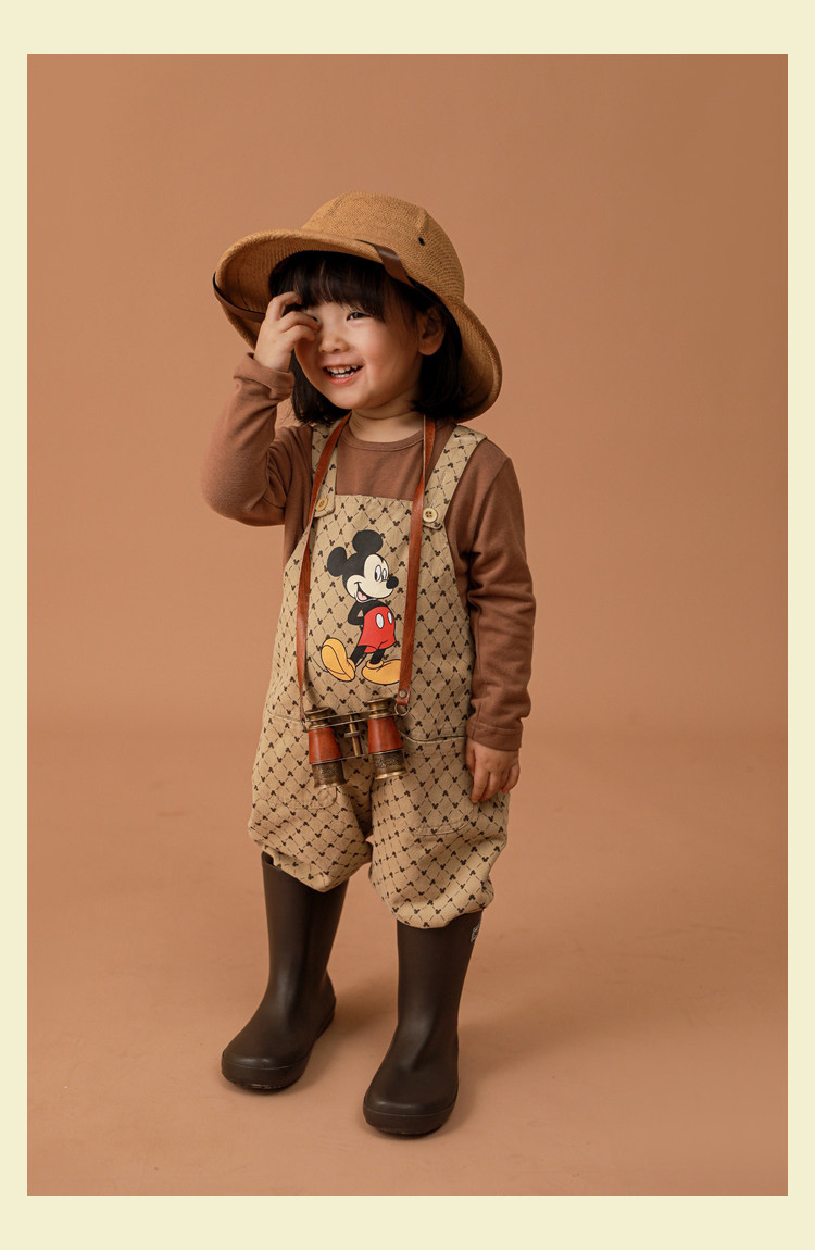 Дисней, детский ретро износостойкий комбинезон, повседневные брюки, штаны, Дисней Микки Маус, в корейском стиле yoehyaul/幼悠 