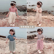 Young Yo-yo Girl Short Sleeve 2022 New Pure Cotton Middle Child Summer Clothing Childrens Dress Half Sleeve Blouse Children Foreign Air T-Shirt Woman