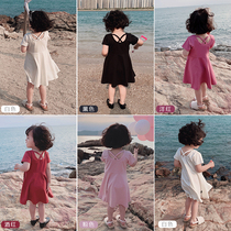 Young Yo-yo Girl Princess Skirt Summer Short Sleeve Pure Cotton Small Girl Little Girl T-Shirt Skirt Baby With Dress Damp