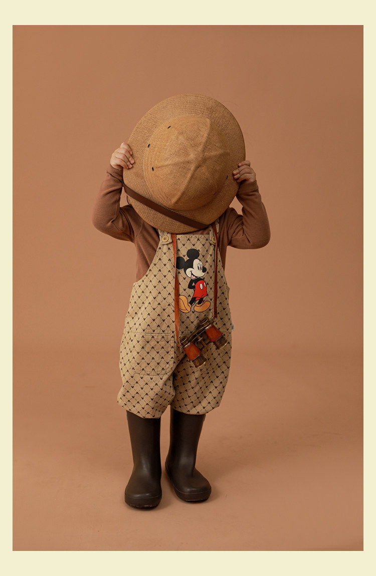 Дисней, детский ретро износостойкий комбинезон, повседневные брюки, штаны, Дисней Микки Маус, в корейском стиле yoehyaul/幼悠 