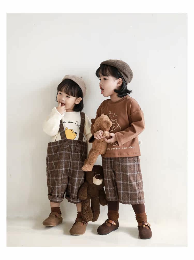 Детский осенний комбинезон, штаны, ретро комплект, бретели, в британском стиле, стиль     