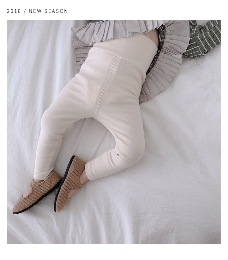 Candy Grandpa Cô gái mùa thu và mùa đông Cotton Skinny Eo cao Bảo vệ bụng Xà cạp Quần thun cho bé Quần thun Out Out Quần quan ao tre em