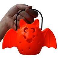 Halloween plastic bat jack-o-lantern sound glowing pumpkin Pumpkin bucket with handle comes with button electronics