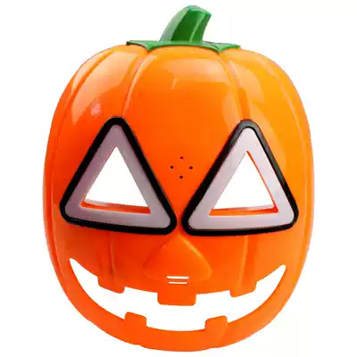 Halloween children glowing pumpkin mask inner paper button electronic black bat Red Spider Green Giant