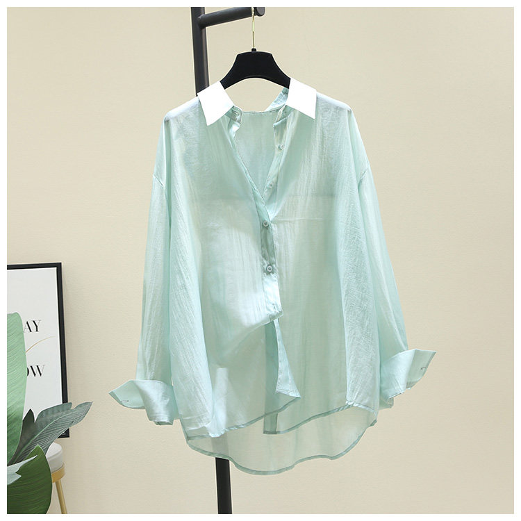Летняя цветная тонкая рубашка, защита от солнца 