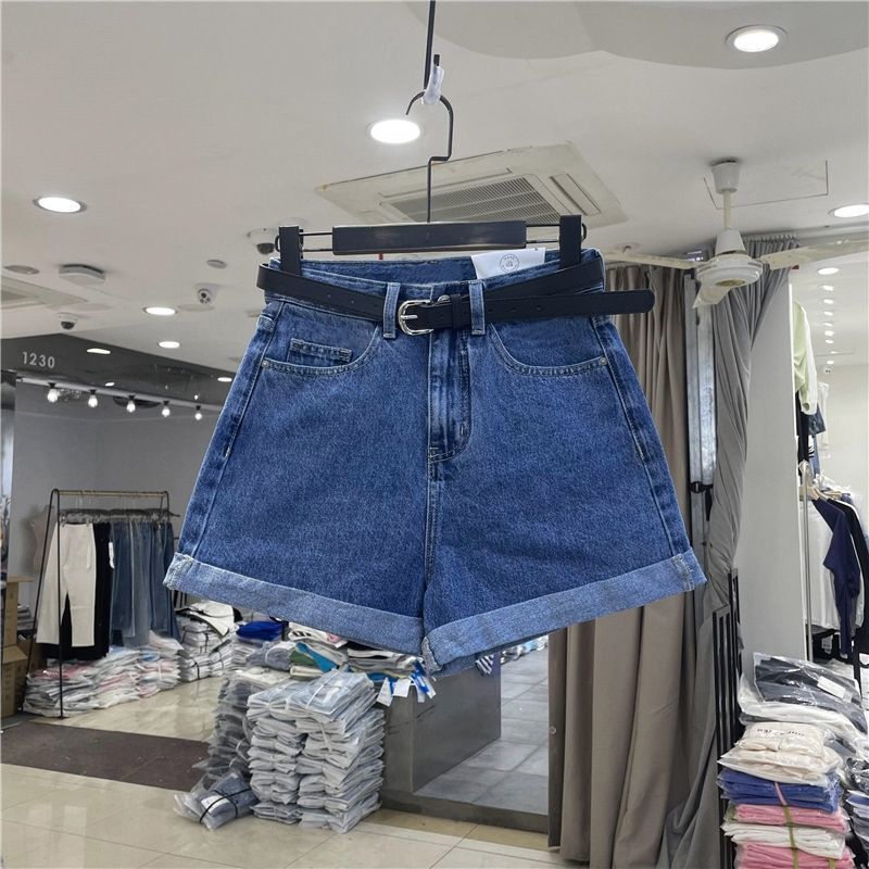 Women's Denim Shorts 2025 New Casual Straight High-Waisted Thin Versatile Loose Slimming Rolled Hem Wide-Leg Hot Pants Trendy Women's Denim Shorts 2025 New Casual Straight High-Waisted Thin Versatile Loose Slimming Rolled Hem Wide-Leg Hot Pants Trendy