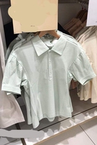 T155 fitting room same womens polo shirt Summer 2020 new square collar display fancy T-shirt top