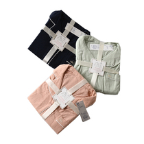 SZ119 The long sleeves you want are coming. A set of casual single-breasted pajamas pajama pants home set