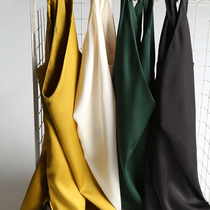 P114 four all have their own love this kind of comfortable imitation silk satin Double V collar suspenders base shirt