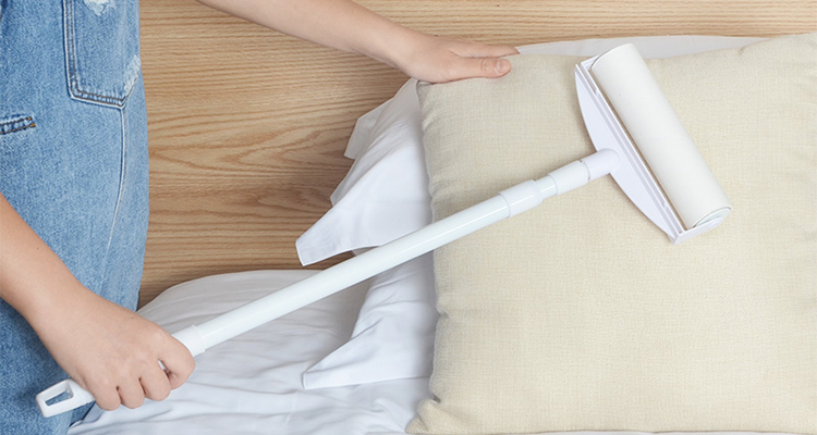 Long telescopic que dính tóc quần áo bụi loại bỏ con lăn dài que lăn loại dính tóc cuộn sàn sofa thảm khăn lau bụi - Hệ thống giá giặt máy cắt lông
